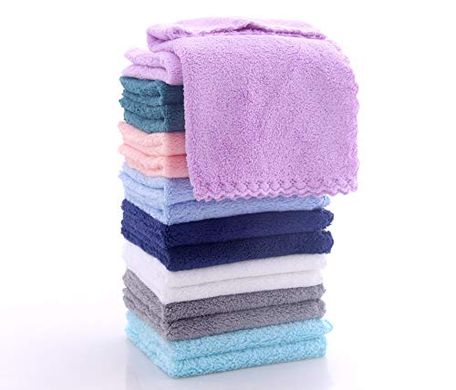 16 Pack Baby Washcloths - Luxury Multicolor Coral Fleece - Extra Absorbent and Soft Wash Clothes for Newborns, Infants and Toddlers - Suitable for Sensitive Skin and New Born - Baby Shower - Image 5
