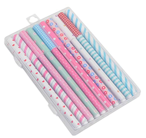 Fluent Writting Pen, 10 Pcs 0.38 mm 10 Color Black Ink Rolling Ball Cute Gel Ink Pen for Student and School Office Supplies (A) - Image 2