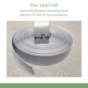 2" Wide Vinyl Strap for Patio Pool Lawn Garden Furniture 20' Roll_ Make Your Own Replacement Straps. Plus - 20 Free Fasteners! (201 White) - Image 4