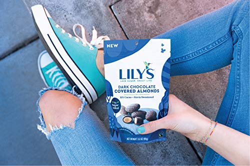 Dark Chocolate Covered Almonds by Lily's Sweets, Made with Stevia, No Added Sugar, Low-Carb, Keto-Friendly | Fair Trade, Gluten-Free & Non-GMO Ingredients | 3.5 Oz (Pack of 3), 10.5 Oz - Image 2