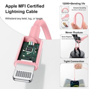 iPhone 14 13 12 Fast Charger 6ft(Pink), [MFi Certified] 2Pack Wall Charger Plug with 6ft USB C to Lightning Cable, iPhone Charger Fast Charging Power Adapter Block for iPhone14 13 12 Pro max,iPad - Image 5
