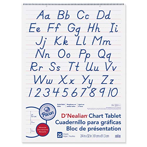 D'Nealian Chart Tablet, 24"X32", Manuscript, 25 Sheets