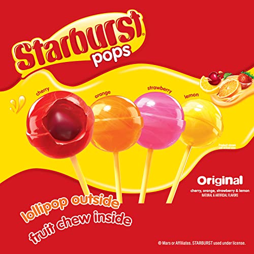 Spangler Candy Starburst Filled Lollipops 7.6 Oz Bag - 2 pack, Pink, Yellow, Orange, Red, 7.6 Ounce (Pack of 2) - Image 4