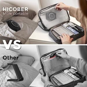 3 in 1 Charging Station for Apple, Hicober Travel Wireless Charger for Magsafe Charger Foldable Stand Compatible for Multple Devices for Apple Watch/iWatch/Airpods/for iPhone 14 13 12 Black - Image 3