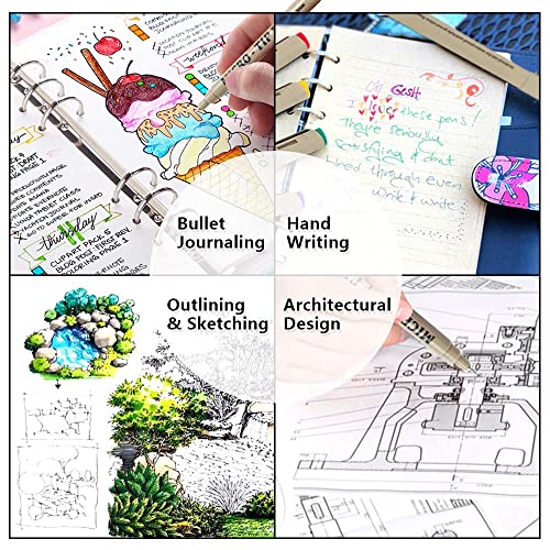 Shuttle Art 18 Pack Micro-line Pens, Waterproof Archival Ink, 11 Colors in 0.3MM Felt Tip & 7 Blacks in Sizes 0.15MM to 0.5MM Multiliner For Journaling Technical Illustrating Drawing Manga Zentangle - Image 3