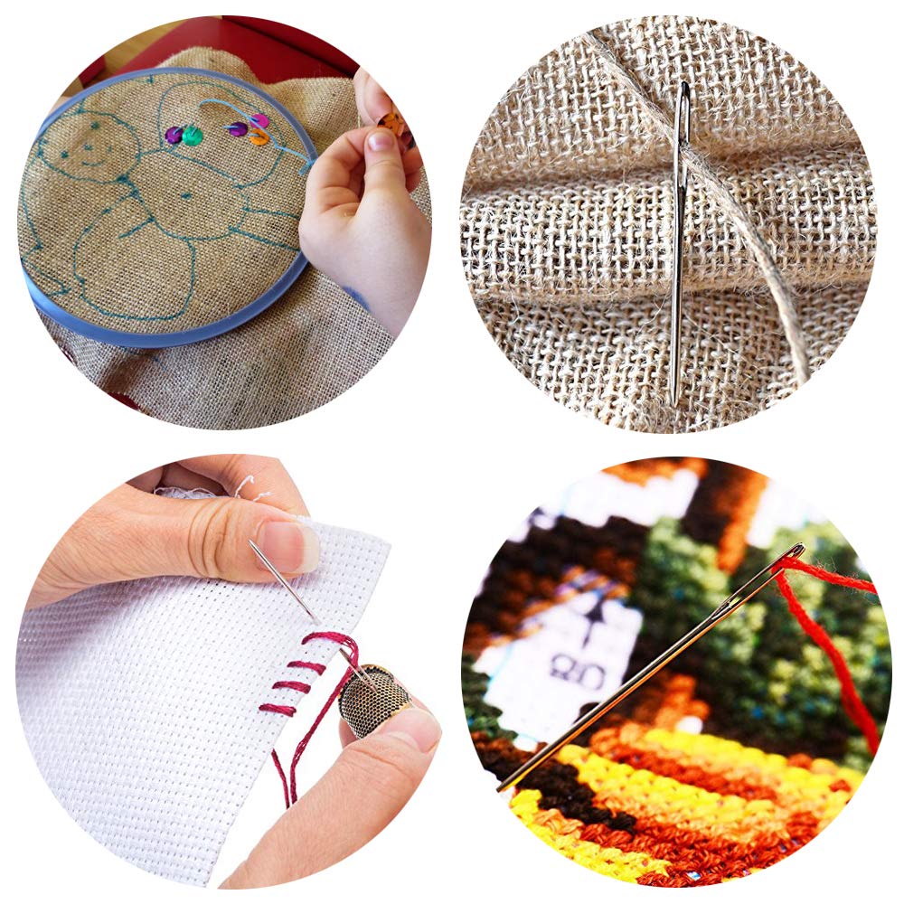 Hekisn Large-Eye Blunt Needles, Stainless Steel Yarn Knitting Needles, Sewing Needles, Crafting Knitting Weaving Stringing Needles,Perfect for Finishing Off Crochet Projects (9 Pieces) - Image 2